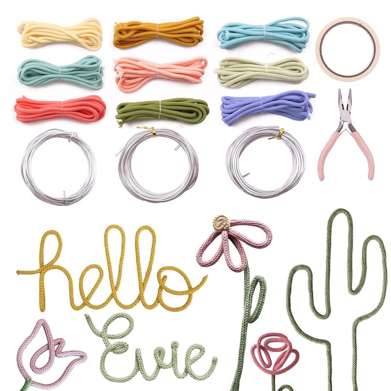 BoFUN Adult Teens Craft Kit for Women DIY Letter Flower, Wire Art Craft Set with 18 Templates, Wire, Knit Rope, Wedding Party Favors, Women Birthday, Mother’s Day Gifts, Handmade Home Decor (Love) - Image 1
